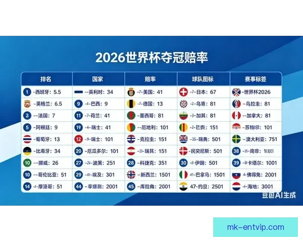 2026世界杯竞猜赔率分析及热门球队胜率预测揭秘